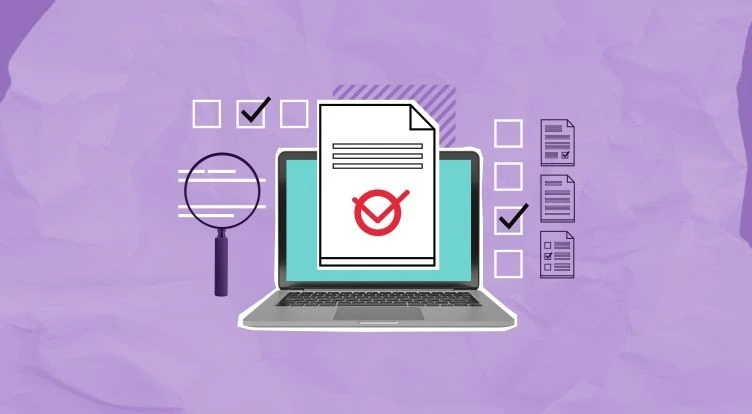 A vector image of a digital checklist on a purple background symbolizing an RTO course expansion checklist